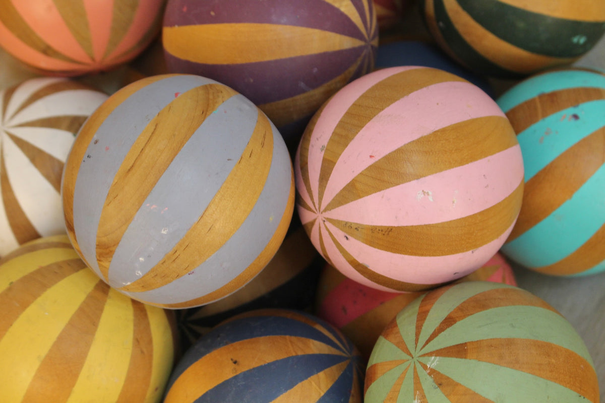 Bowl of Painted Wooden Balls
