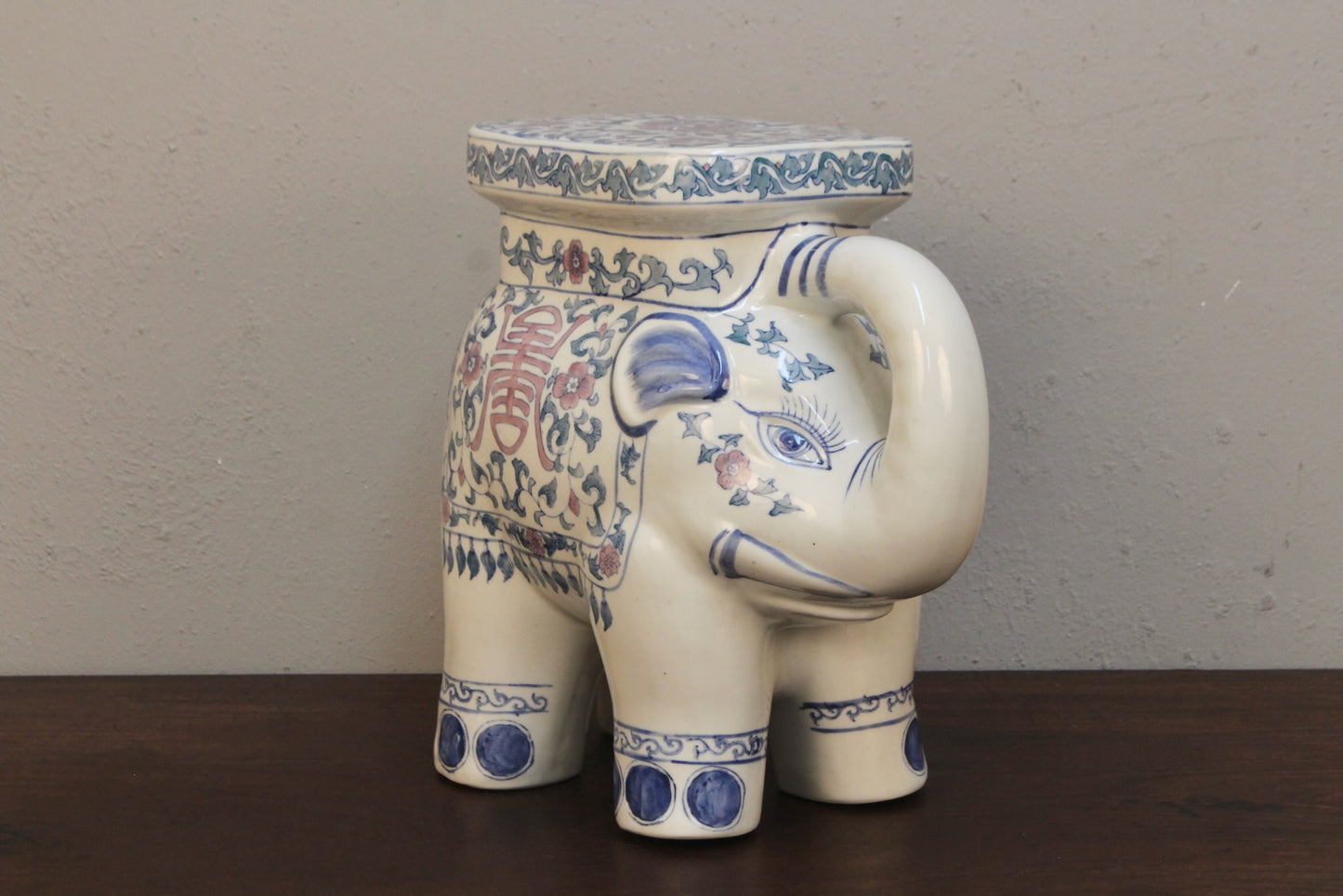 Porcelain Elephant Plant Stand