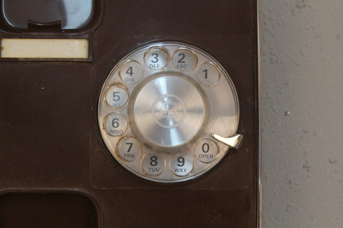 General Electric Brown Rotary Wall Phone