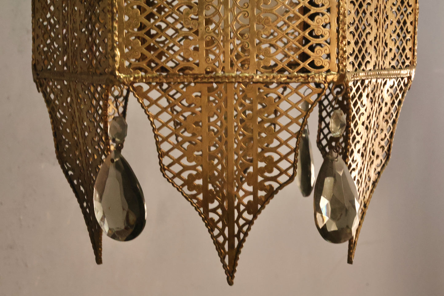 Moroccan Perforated Brass Swag Lamp
