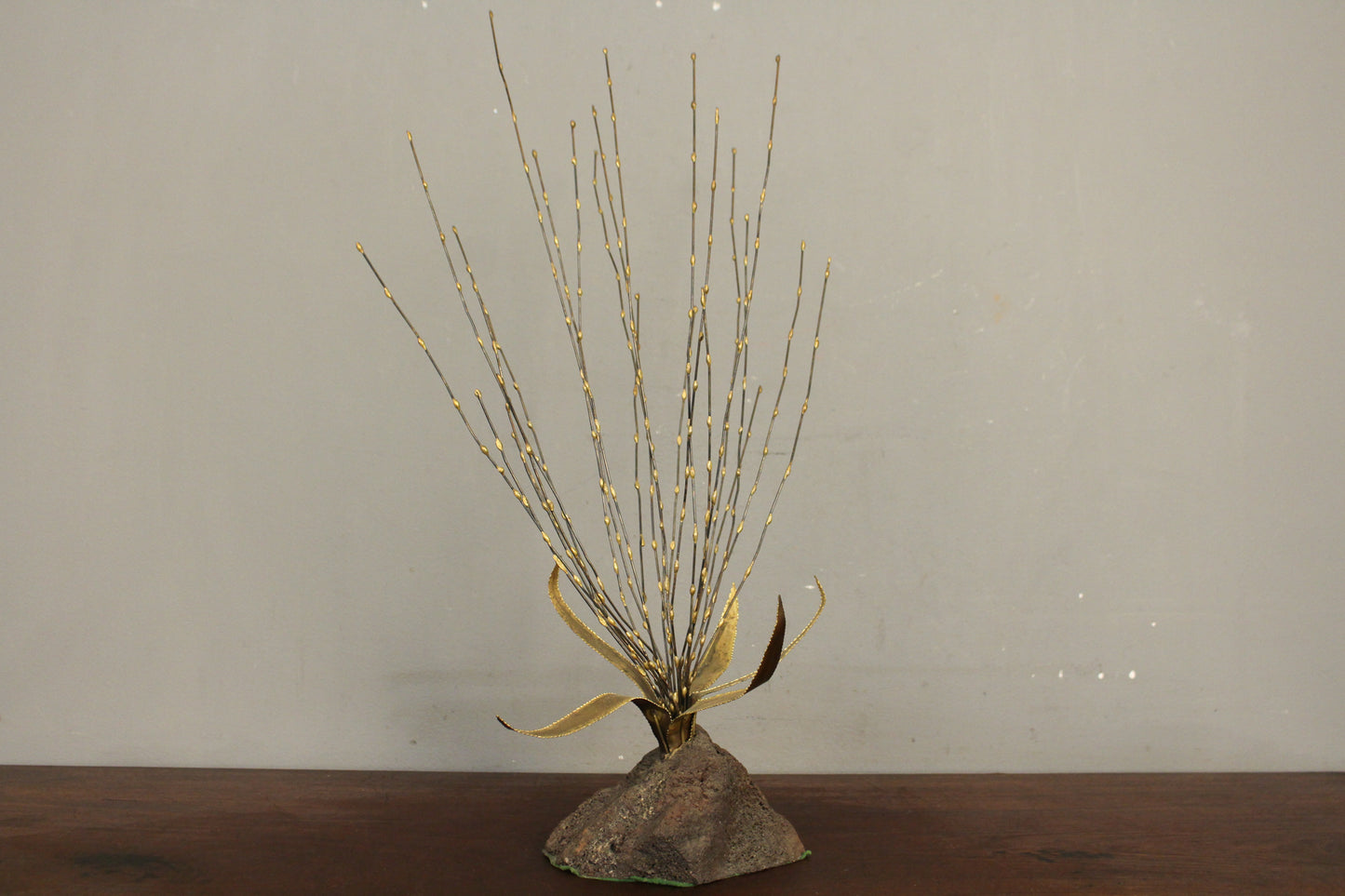 Brutalist Brass Pussywillows Sculpture