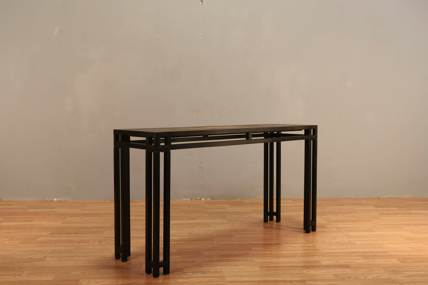 Contemporary Iron & Stone Console Table - ONLINE ONLY