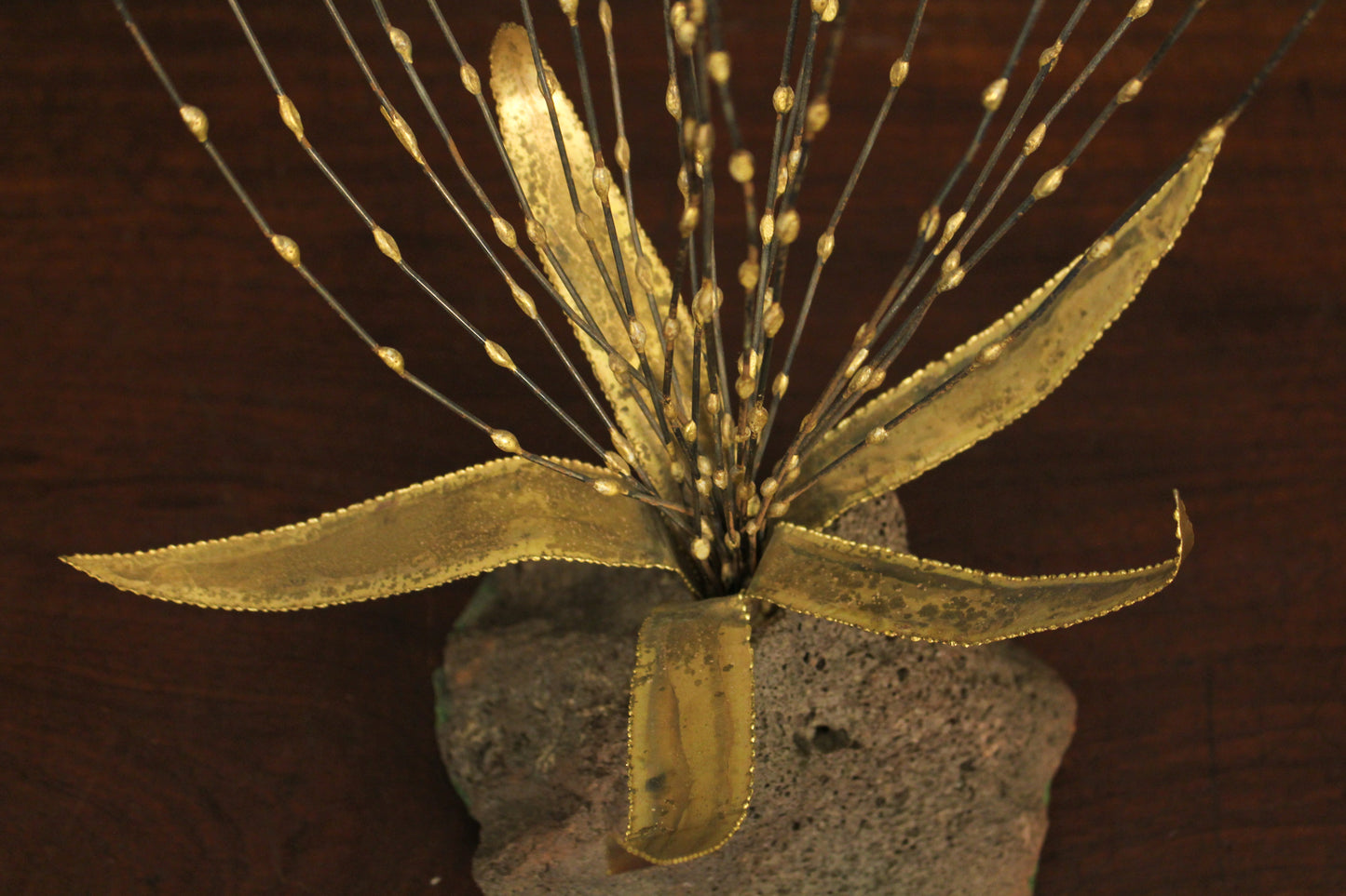 Brutalist Brass Pussywillows Sculpture