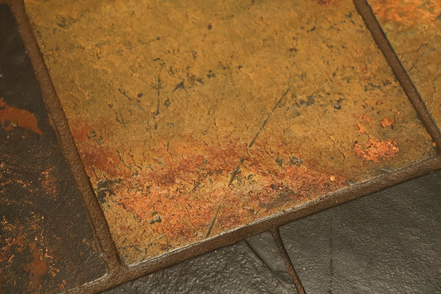 Contemporary Iron & Stone Console Table - ONLINE ONLY