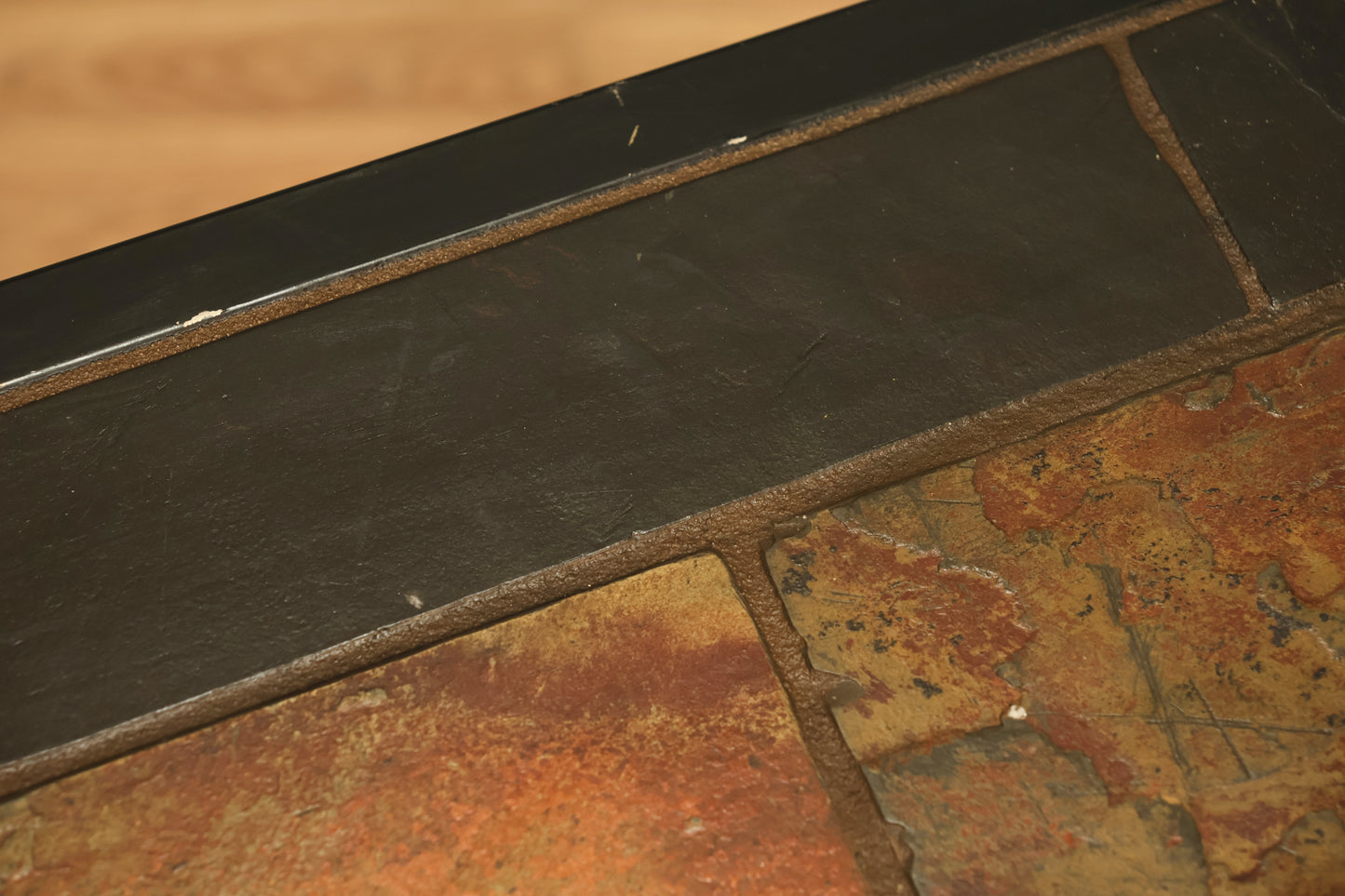 Contemporary Iron & Stone Console Table - ONLINE ONLY