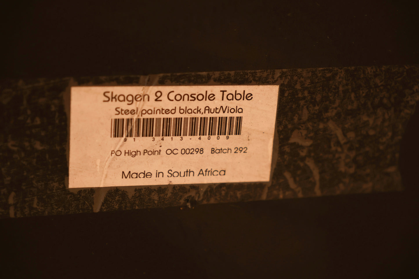 Contemporary Iron & Stone Console Table - ONLINE ONLY