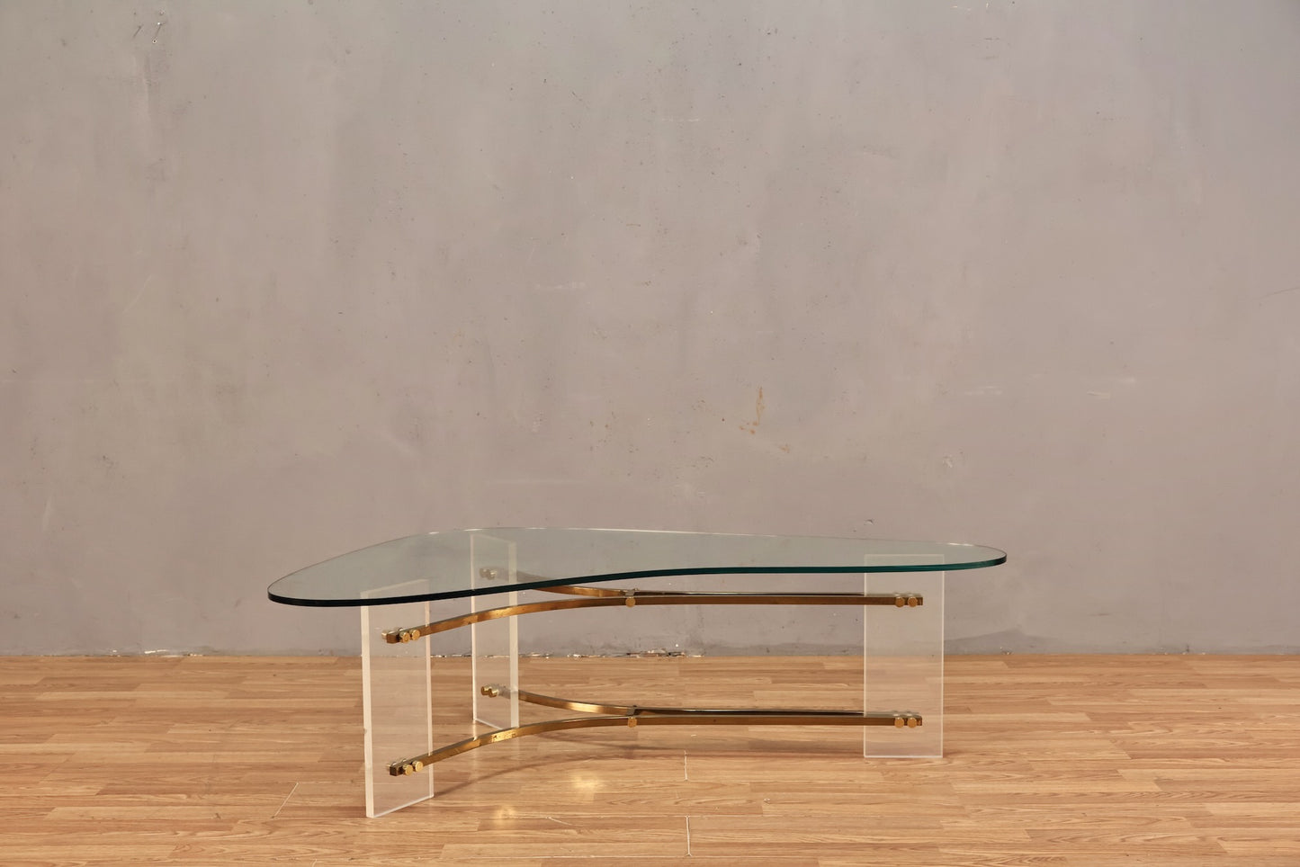 Boomerang Glass & Lucite Coffee Table