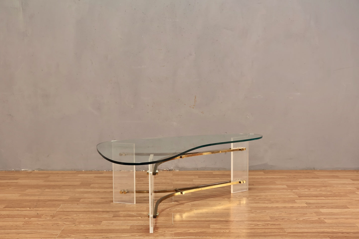 Boomerang Glass & Lucite Coffee Table
