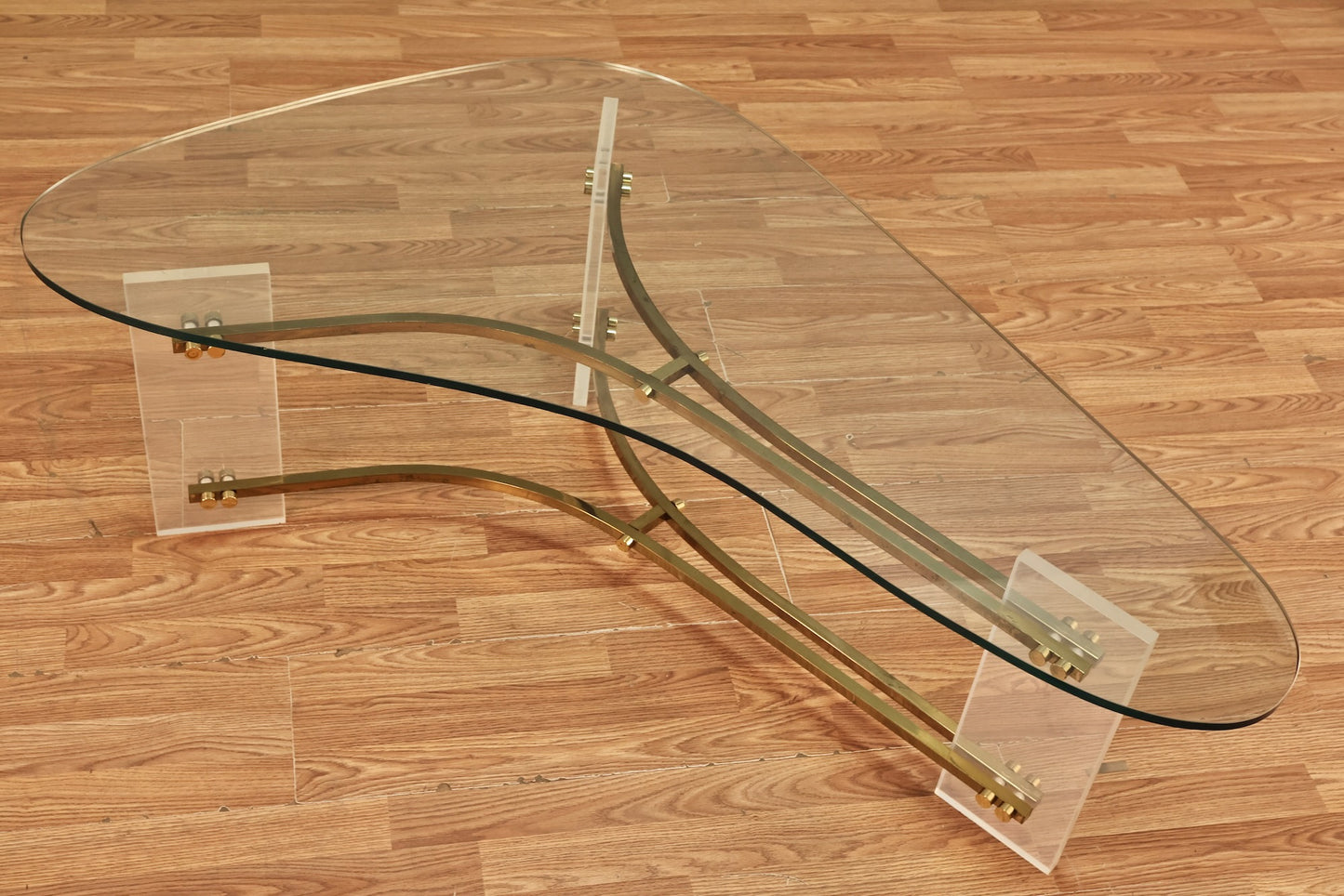 Boomerang Glass & Lucite Coffee Table