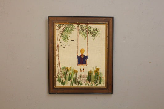 "Breezy Braid" Embroidered Art