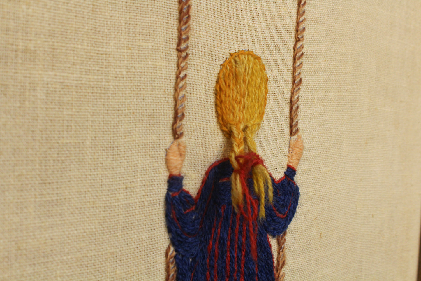 "Breezy Braid" Embroidered Art
