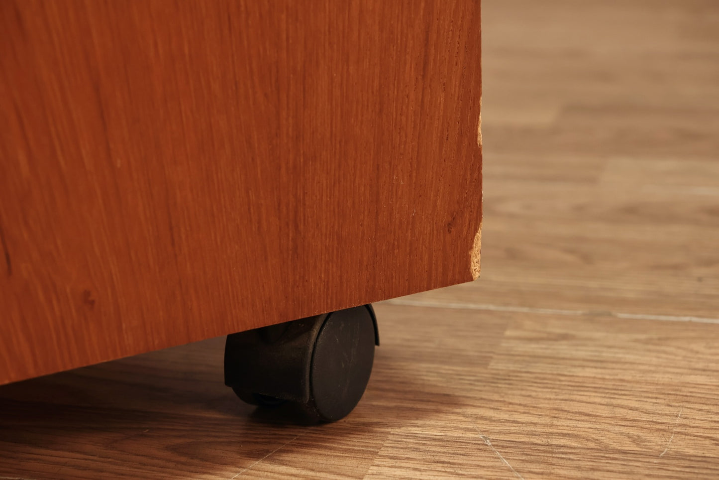 Teak & Smoked Glass Flip-Top Media Cabinet