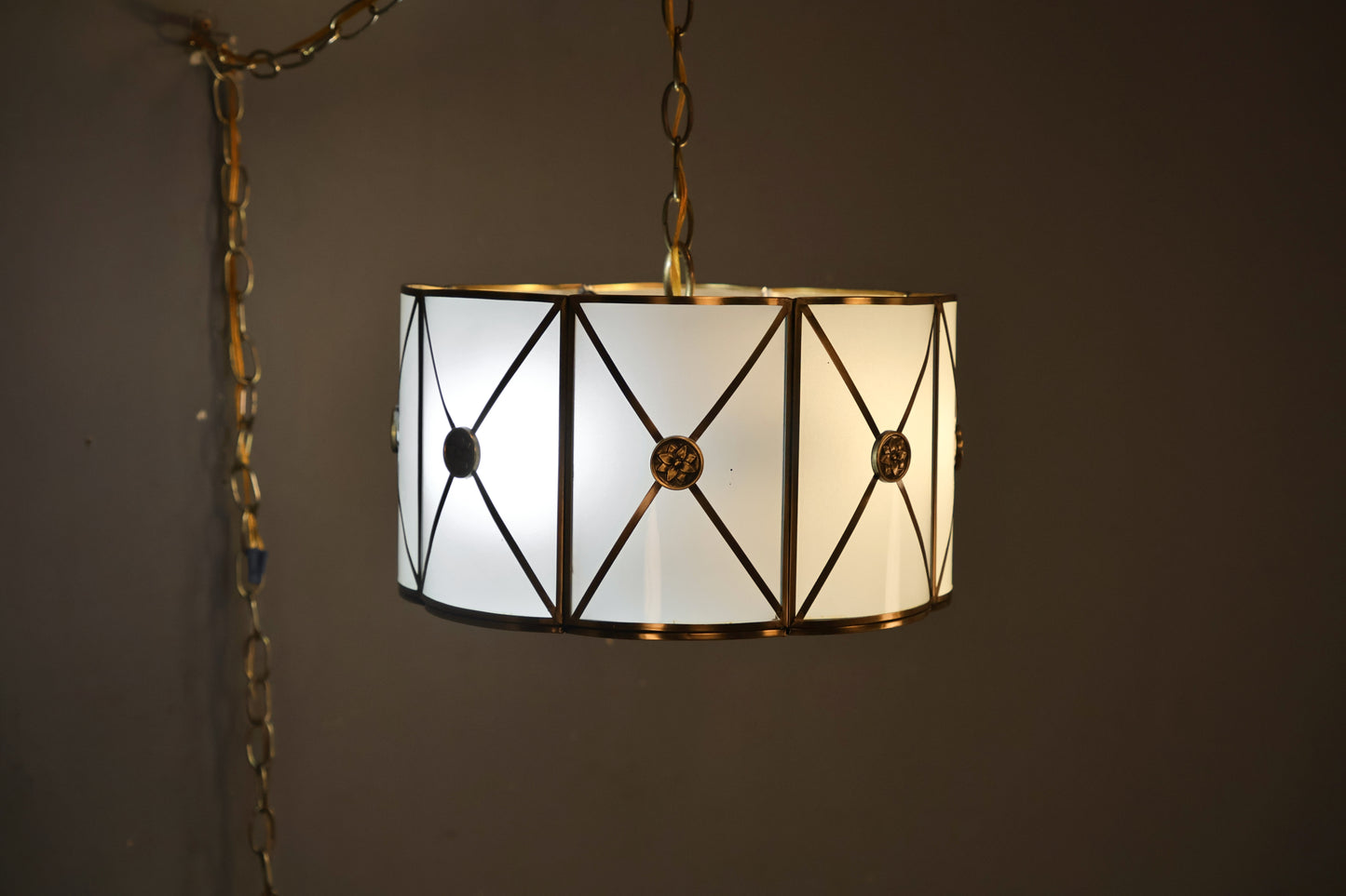 Modern Hollywood Regency-Style Swag Lamp