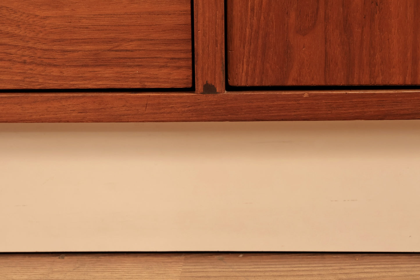 Teak & White Laminate 6-Drawer Credenza