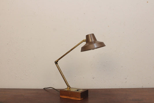 Tensor Wanut & Brass Desk Lamp