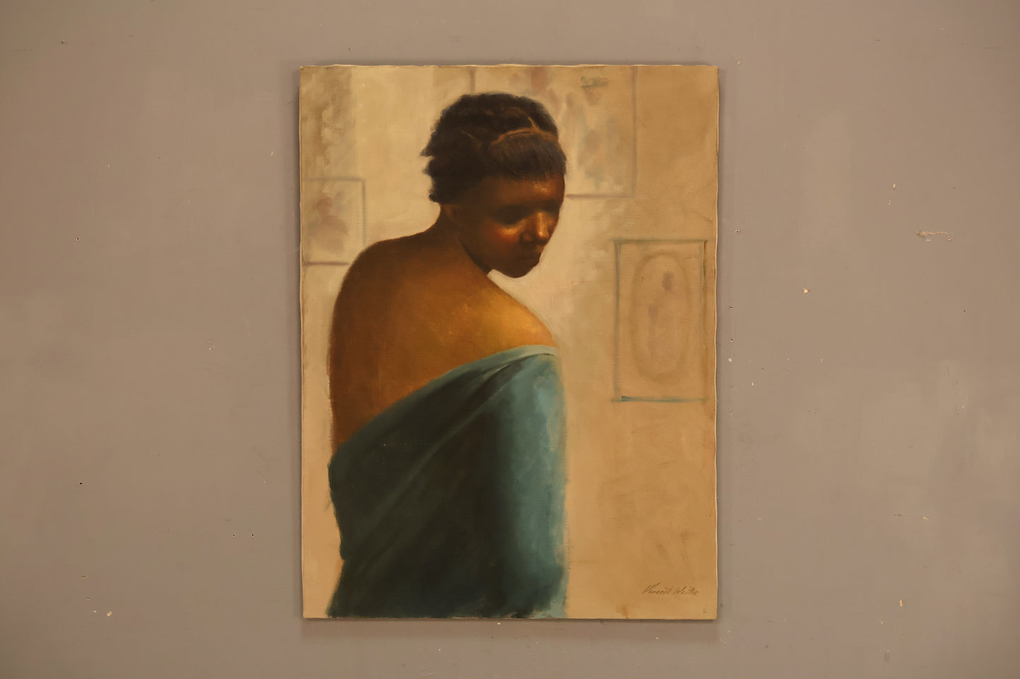 "Woman in Blue" Painting