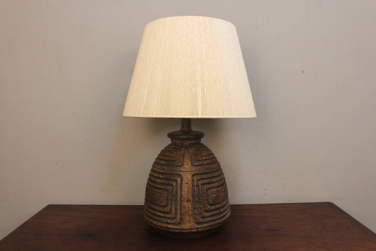 Mid Century Chalkware Maze Table Lamp