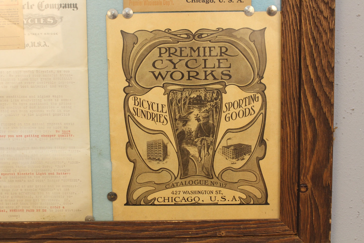Antique "Chicago Cycle Clippings" Collage Art