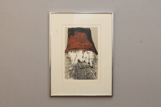 Leonard Baskin "Ahab With A Hat" Lithograph