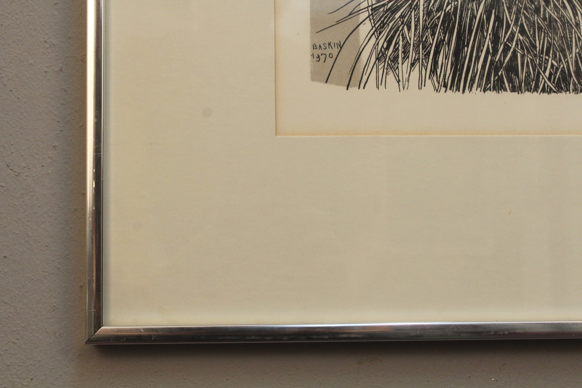 Leonard Baskin "Ahab With A Hat" Lithograph