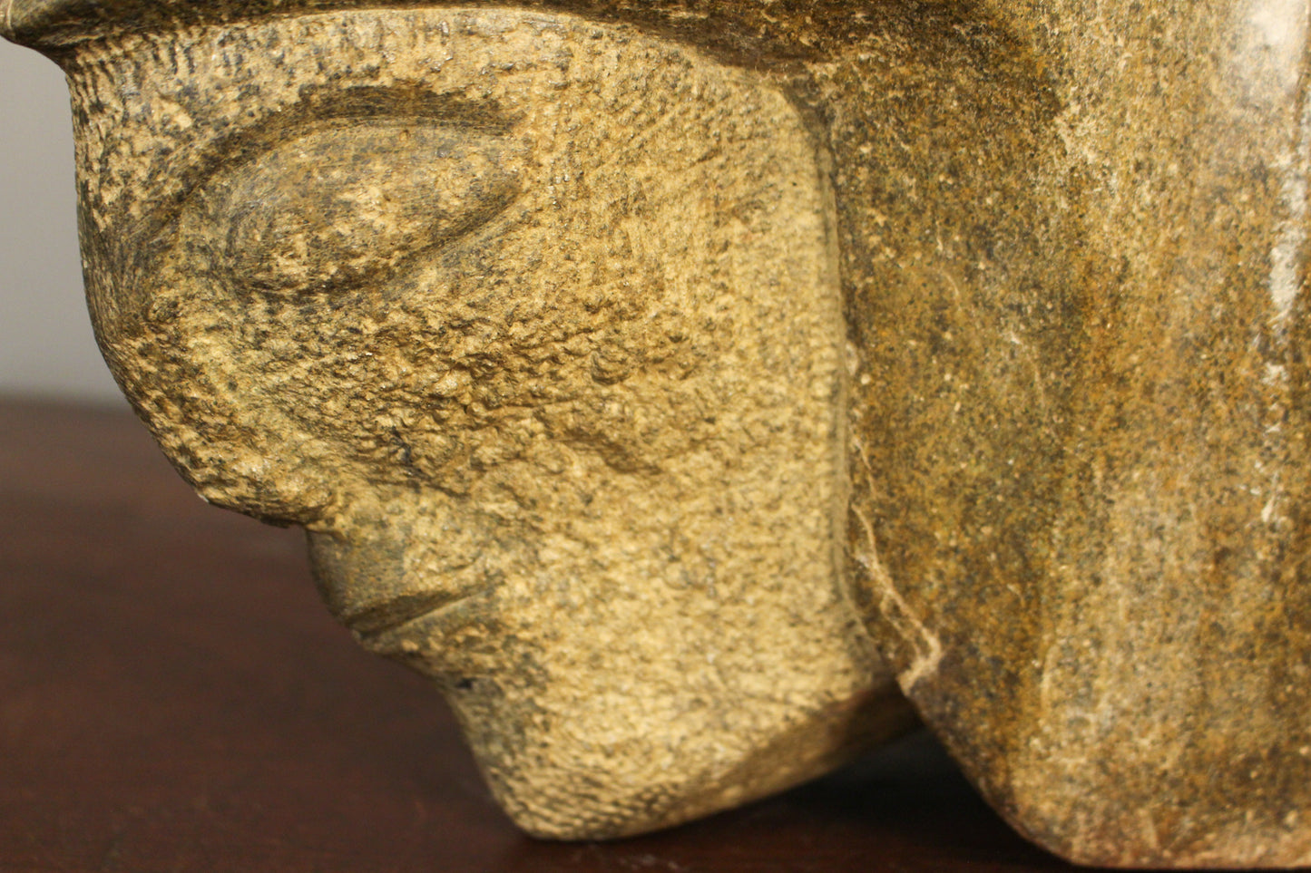 Carved Head Stone Sculpture