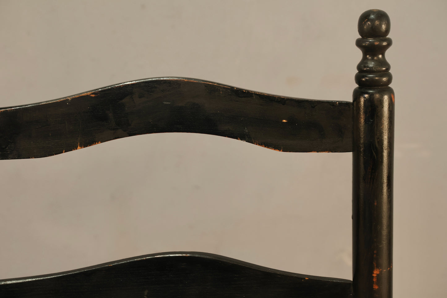 Black & Rush Ladderback Side Chair