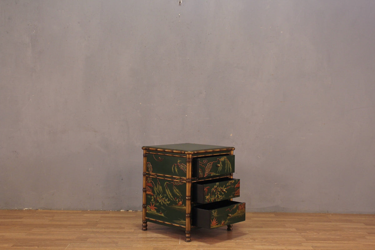 Chinoiserie Emerald 3-Drawer End Table