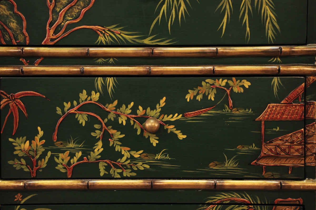 Chinoiserie Emerald 3-Drawer End Table