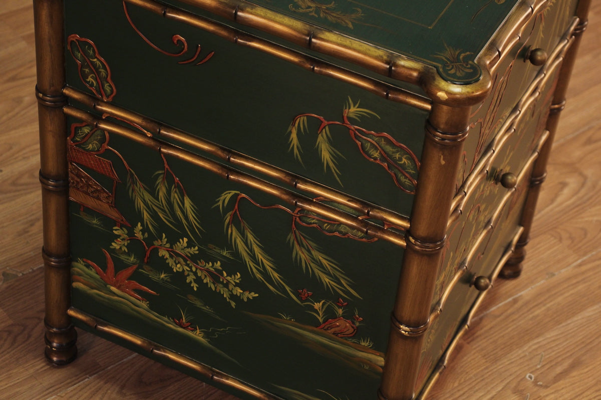 Chinoiserie Emerald 3-Drawer End Table