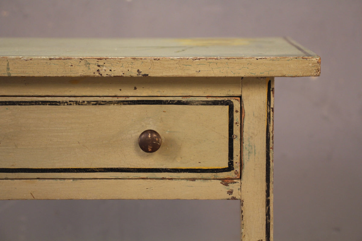 Rustic Mint & Sunflower 1-Drawer Table