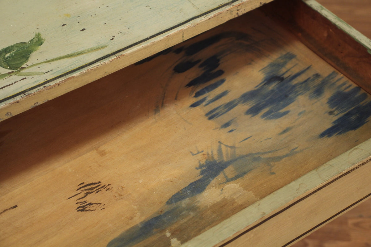 Rustic Mint & Sunflower 1-Drawer Table