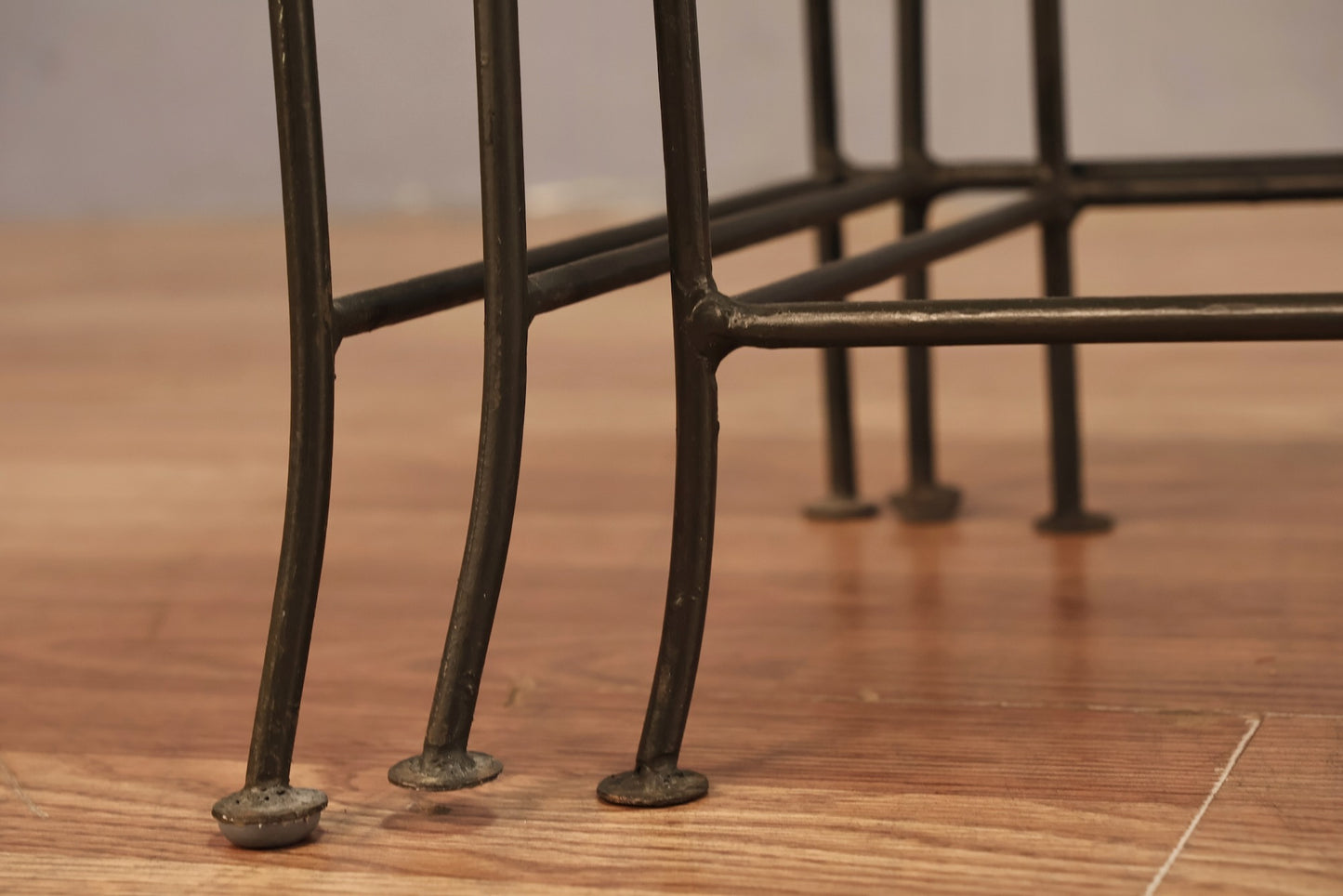 Trio of Wicker & Iron Nesting Side Tables