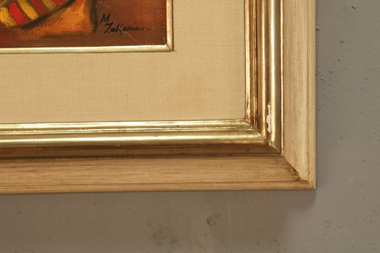 Mid Century "Nefertiti Bust" Painting