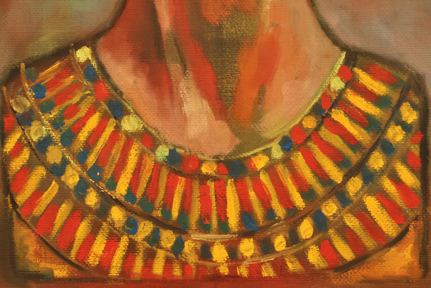 Mid Century "Nefertiti Bust" Painting