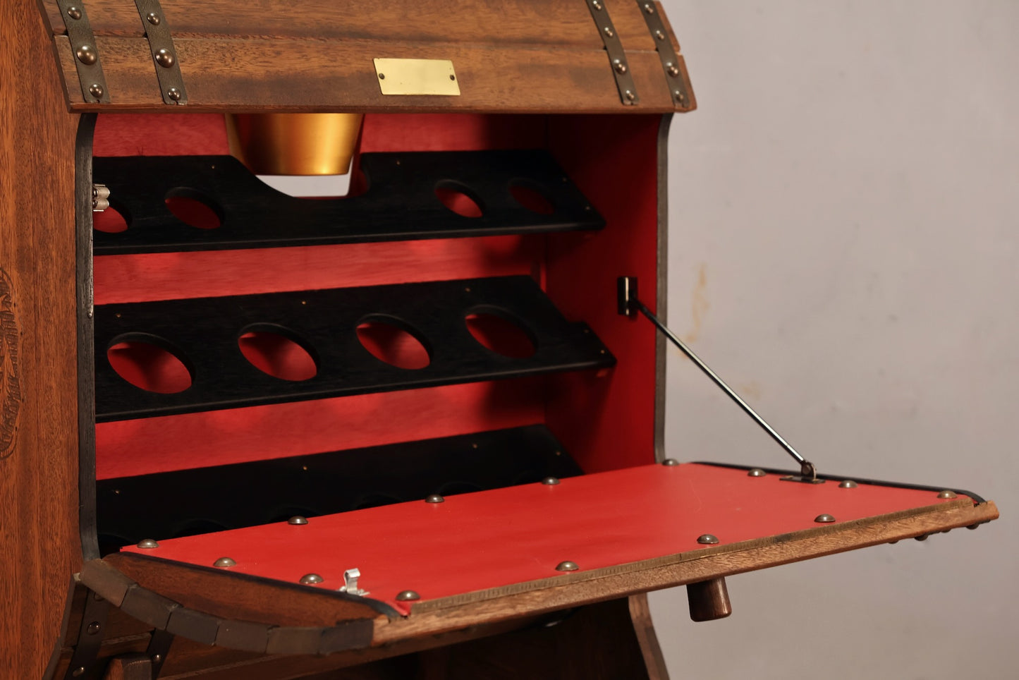 Oak Barrel Bar Cart