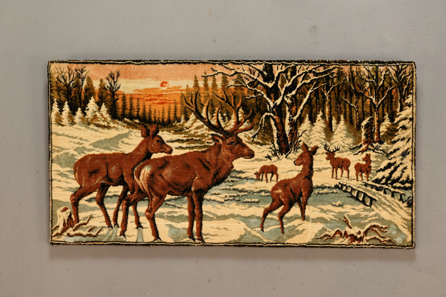 "Winter Morning Deer" Textile Art