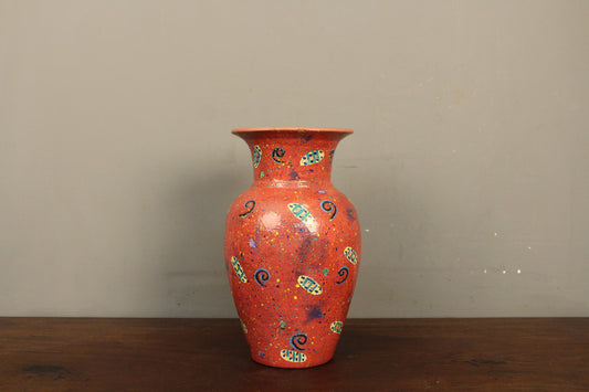 Large Crimson Swirls Vase