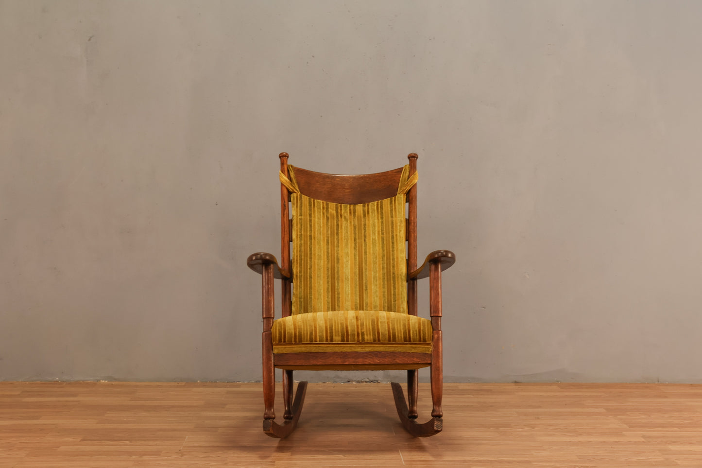 Oak & Citrine Velveteen Rocking Chair - ONLINE ONLY