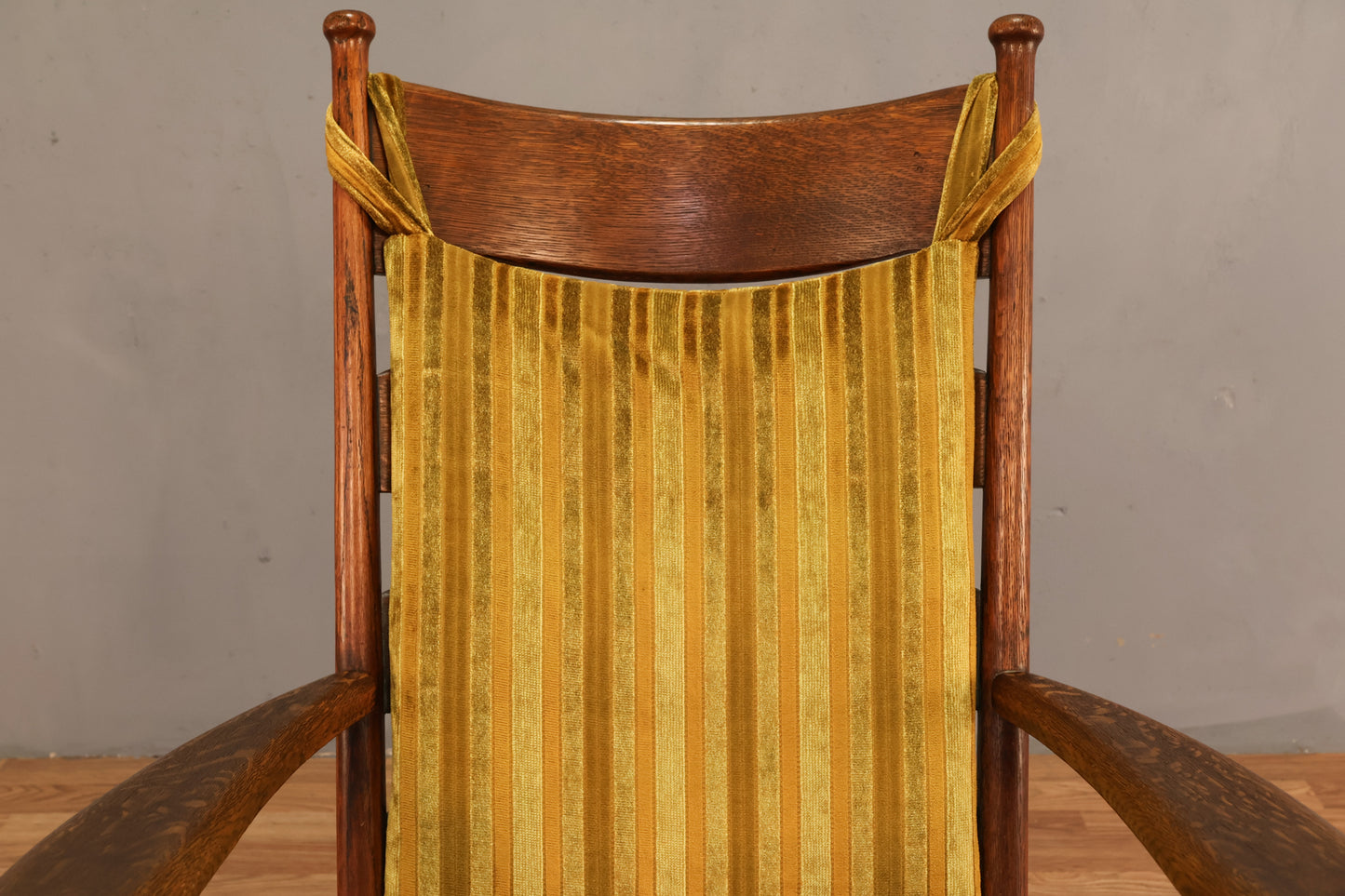 Oak & Citrine Velveteen Rocking Chair - ONLINE ONLY