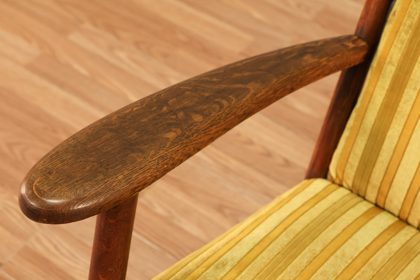 Oak & Citrine Velveteen Rocking Chair - ONLINE ONLY