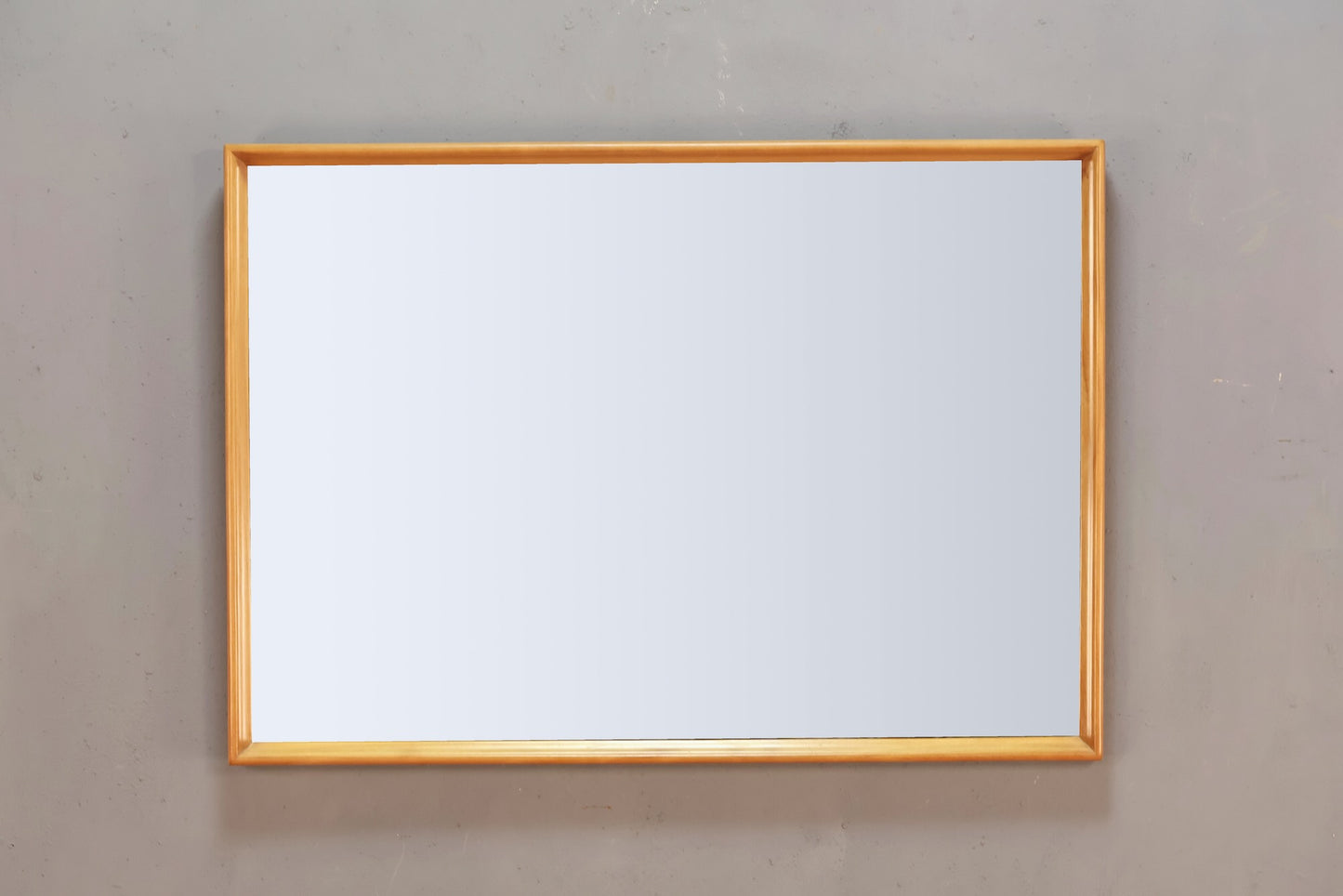 Mid Century Golden Brown Horizontal Mirror