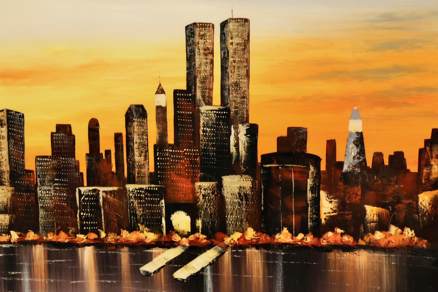 Large "Manhattan - Dusk" Lacquered Painting