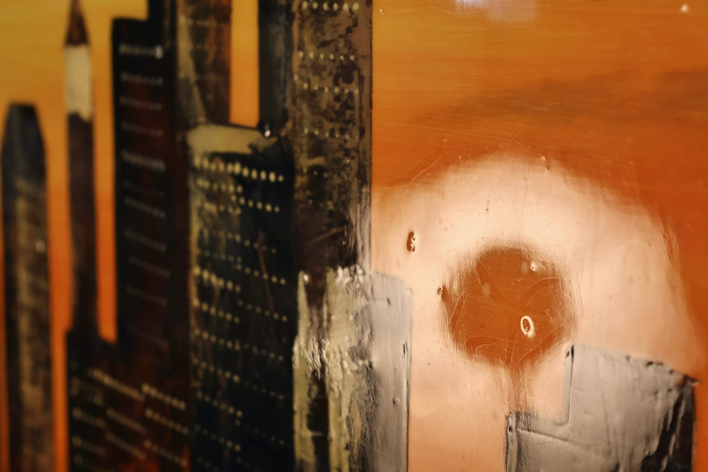 Large "Manhattan - Dusk" Lacquered Painting