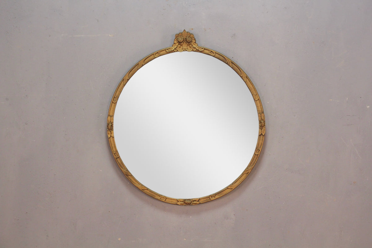 Antique Round Rosette Mirror
