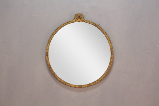 Antique Round Rosette Mirror