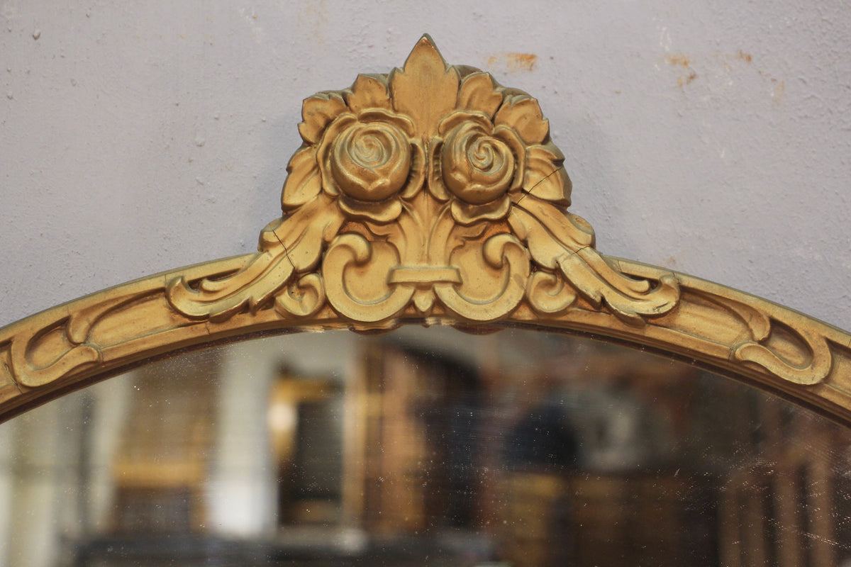 Antique Round Rosette Mirror