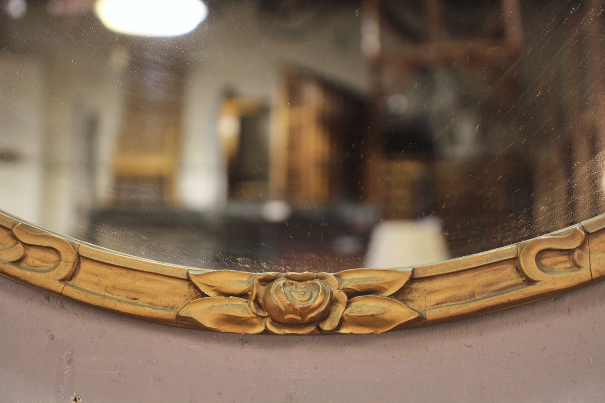 Antique Round Rosette Mirror