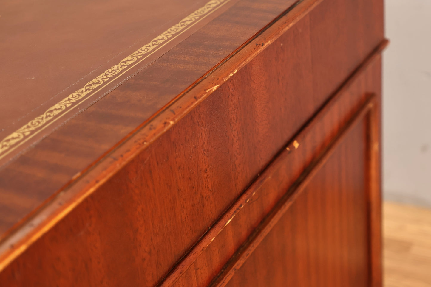 Mahogany Leather-Top Executive Desk - ONLINE ONLY