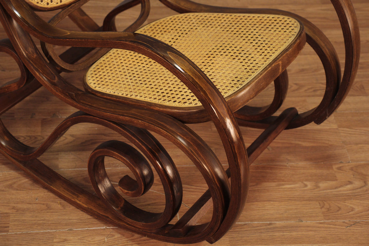 Thonet-Style Bentwood & Cane Rocking Chair - ONLINE ONLY
