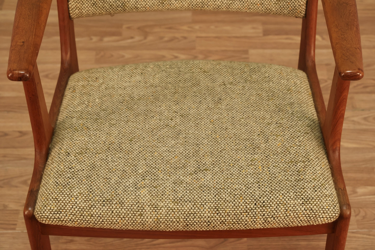 Mid Century Teak & Oatmeal Armchair